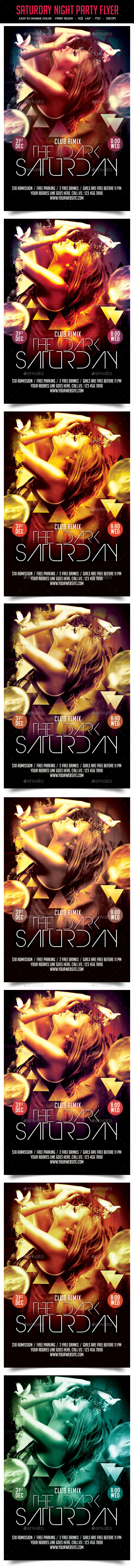 Saturday Night Party Flyer - Clubs & Parties Events