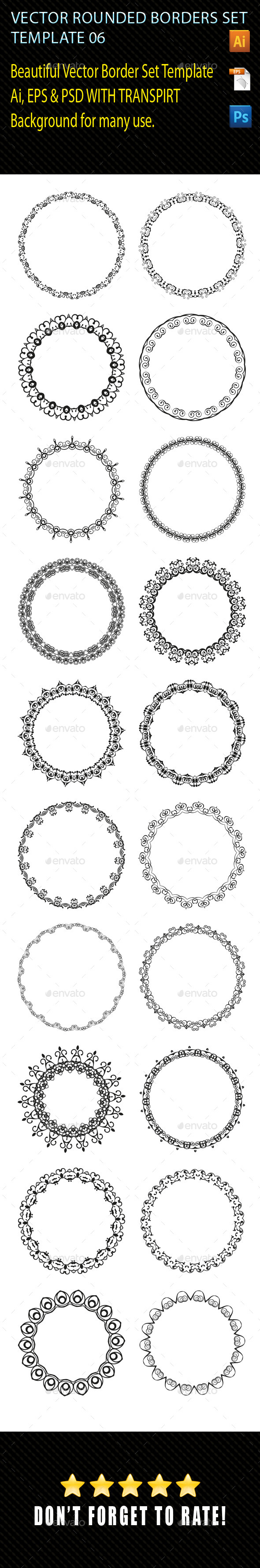 Vector Rounded Borders Template 06 - Borders Decorative