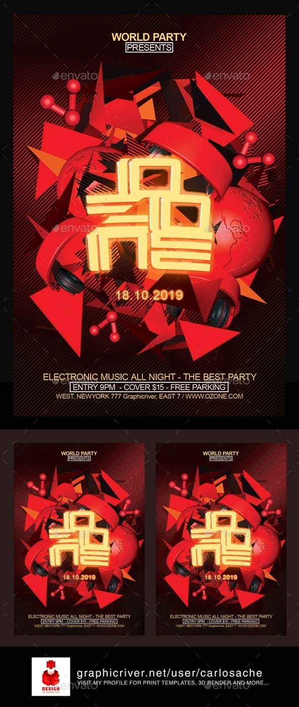 Ozone / Flyer Template - Clubs & Parties Events