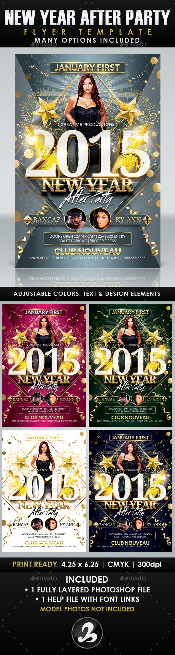 New Year After Party Flyer Template - Clubs & Parties Events