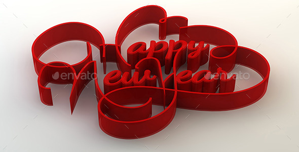Happy New Year 3D Text - Text 3D Renders