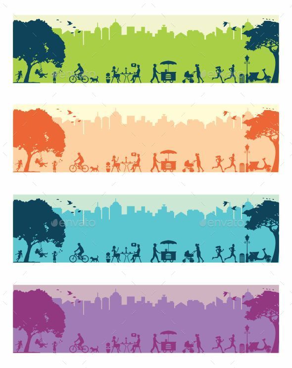City Activity Background - People Characters