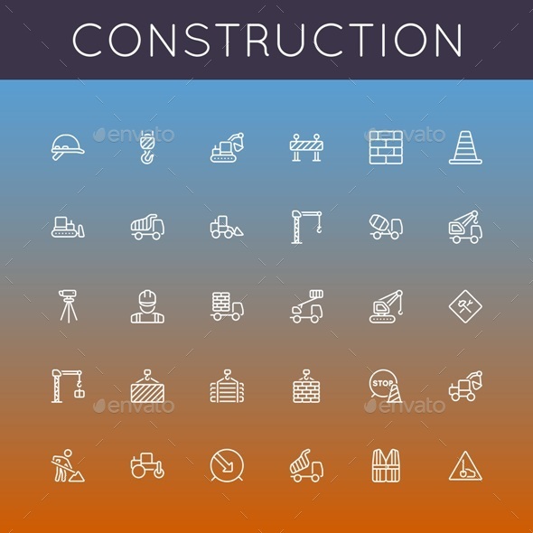 Construction Line Icons - Industries Business