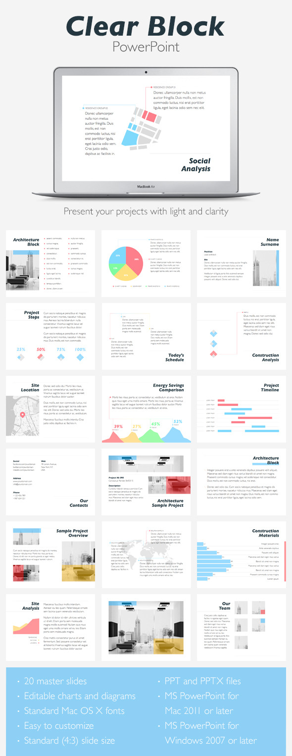 Clear Block PowerPoint Template - PowerPoint Templates Presentation Templates