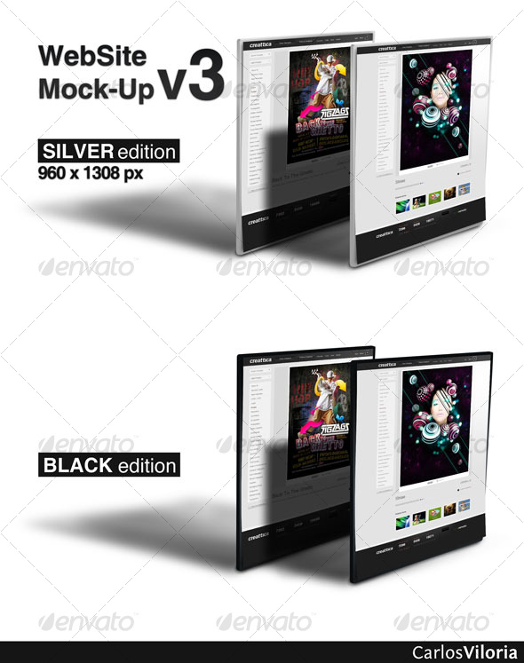 WebSite Mock-Up v3 - Website Displays