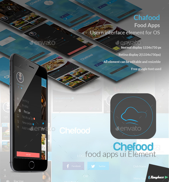 Food Apps UI Element - User Interfaces Web Elements