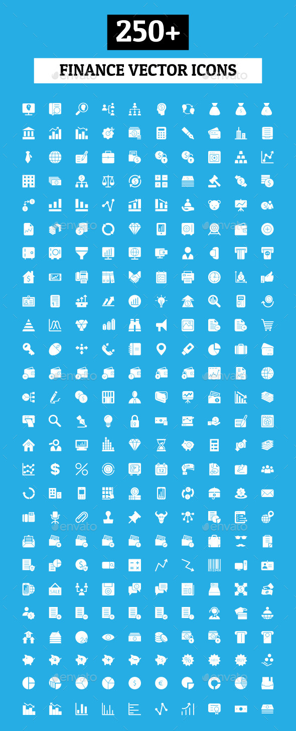 250+ Finance Vector Icons - Business Icons