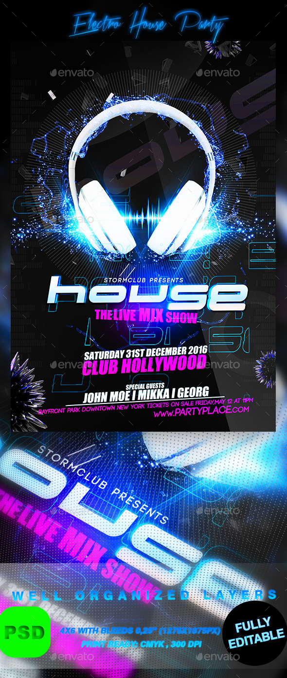 Electro House Party - Events Flyers