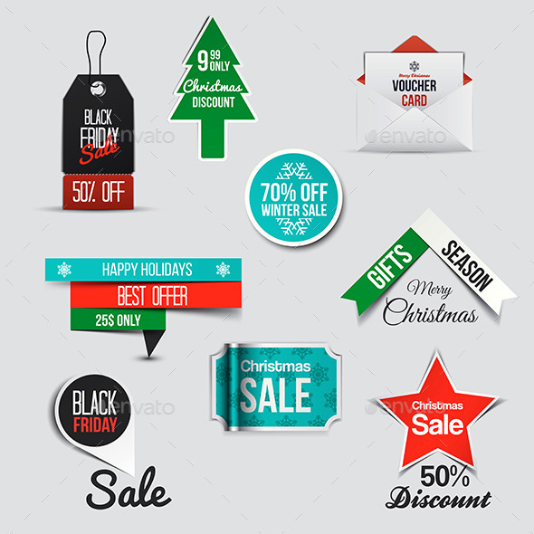 Collection of Sale Discount Styled Banners - Retail Commercial / Shopping