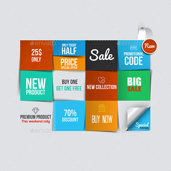 Color Sale Cards - Retail Commercial / Shopping