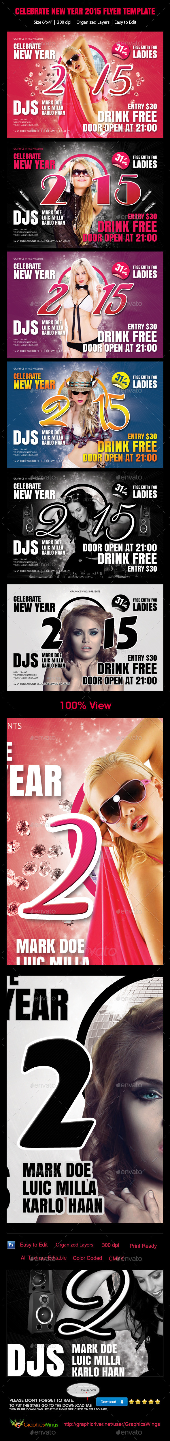 New Year Party Bash Flyer Template - Events Flyers