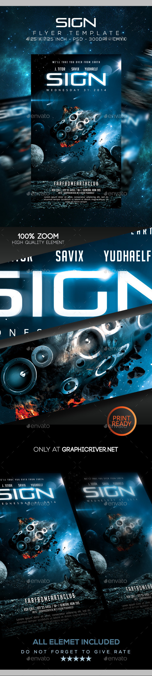 Sign Flyer / Poster Template - Clubs & Parties Events