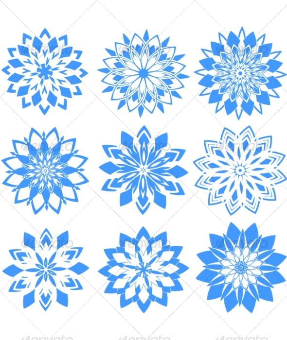 Set of snowflakes
