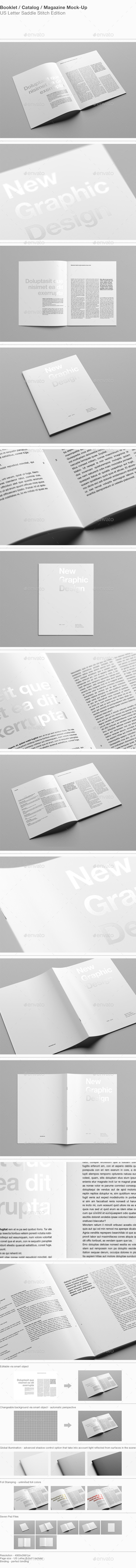 US Letter Portrait Catalog / Magazine Mock-Up - Magazines Print