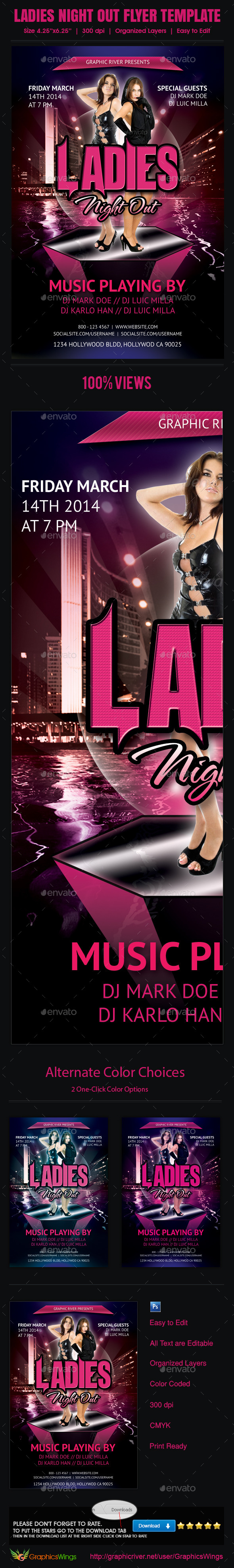 Ladies Night Out Flyer Template - Events Flyers