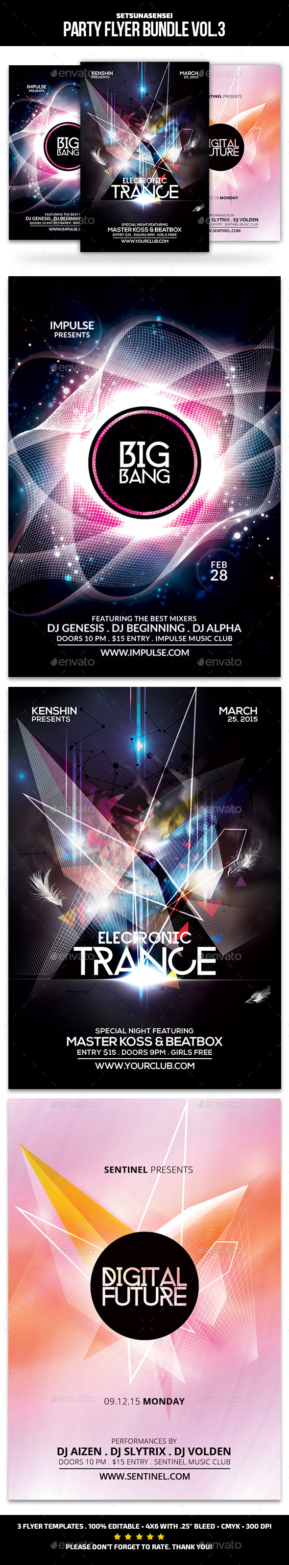 Party Flyer Bundle Vol.3 - Clubs & Parties Events