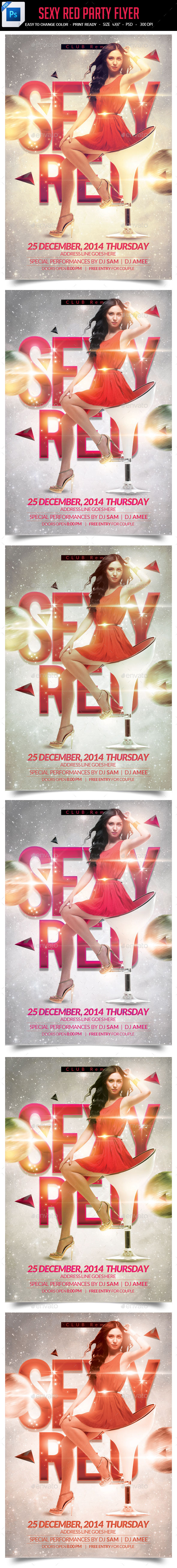 Sexy Red Party Flyer - Clubs & Parties Events