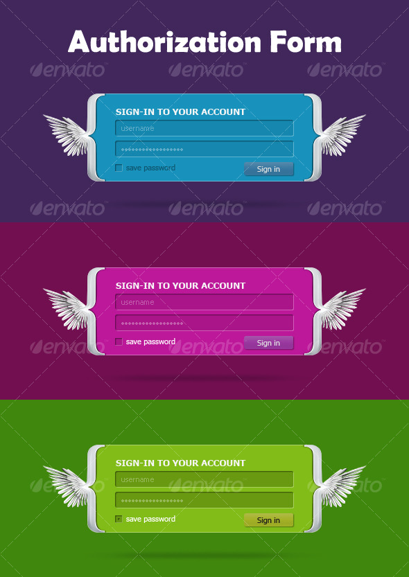 Authorization(Sign-in) Form - Forms Web Elements
