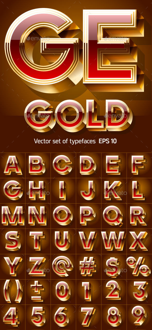 Golden Coloured Font - Decorative Symbols Decorative