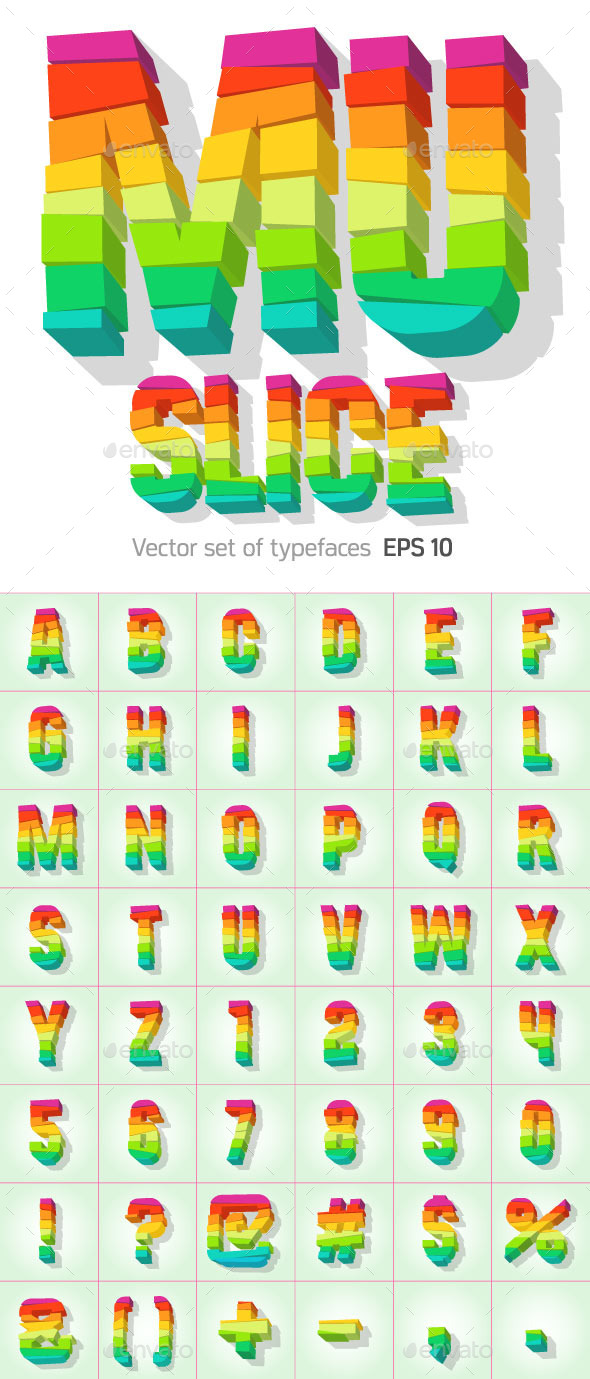 Broken Colorful Alphabet - Decorative Symbols Decorative