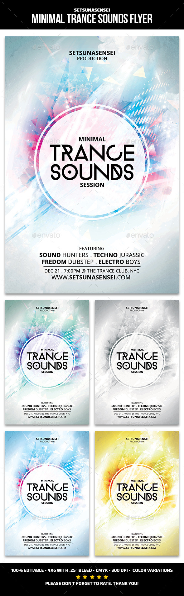 Minimal Trance Sounds Flyer - Clubs & Parties Events