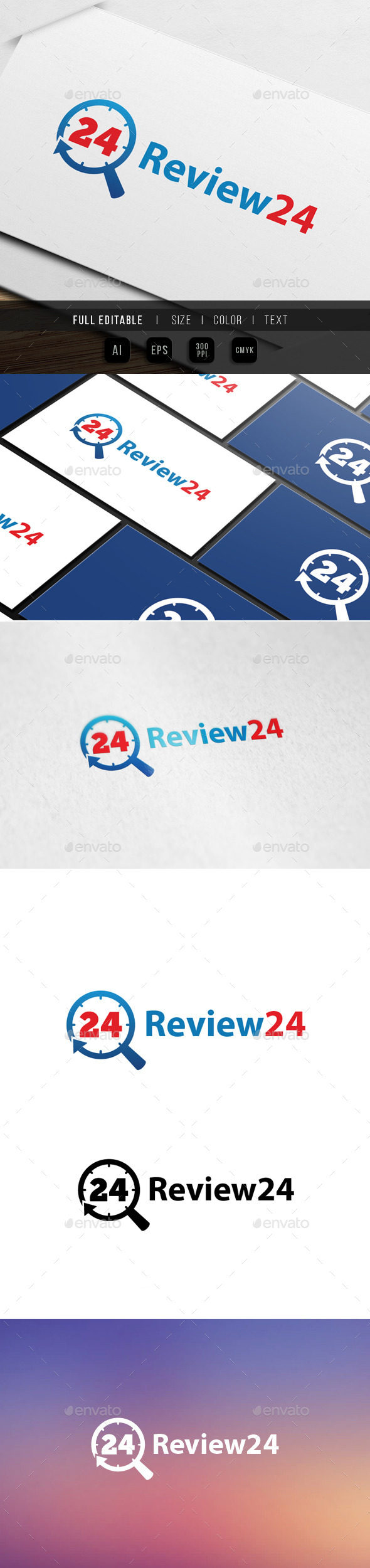 review - search - 24 hour logo - Numbers Logo Templates