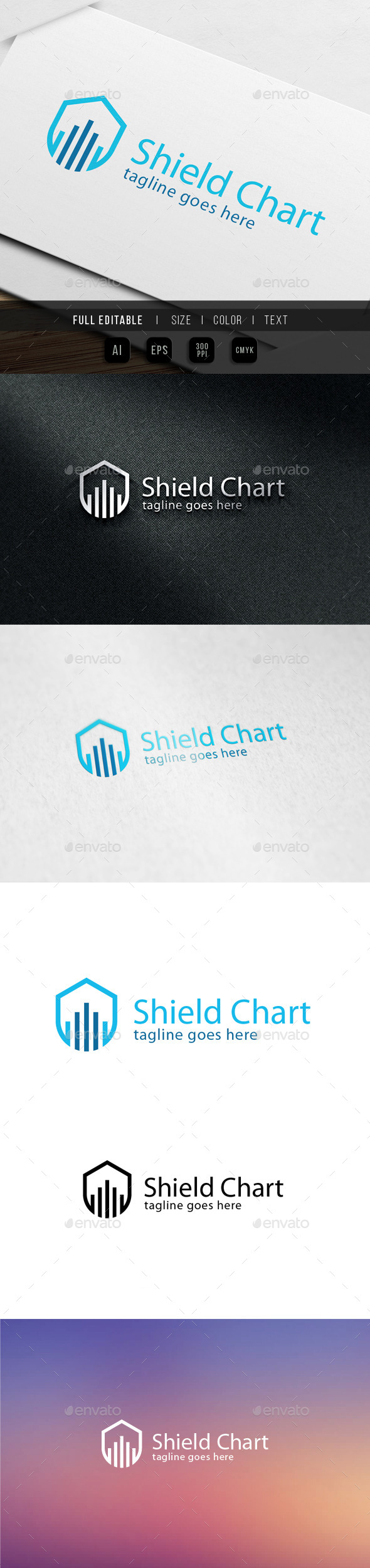 Shield Chart Logo - Objects Logo Templates
