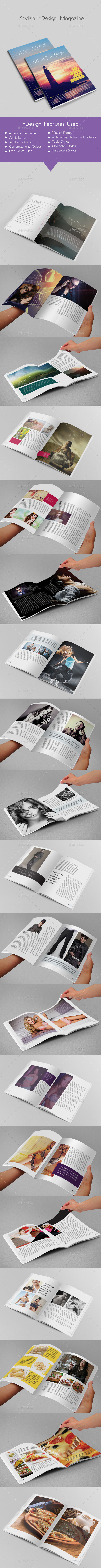 Stylish InDesign Magazine 40 Pages - Magazines Print Templates