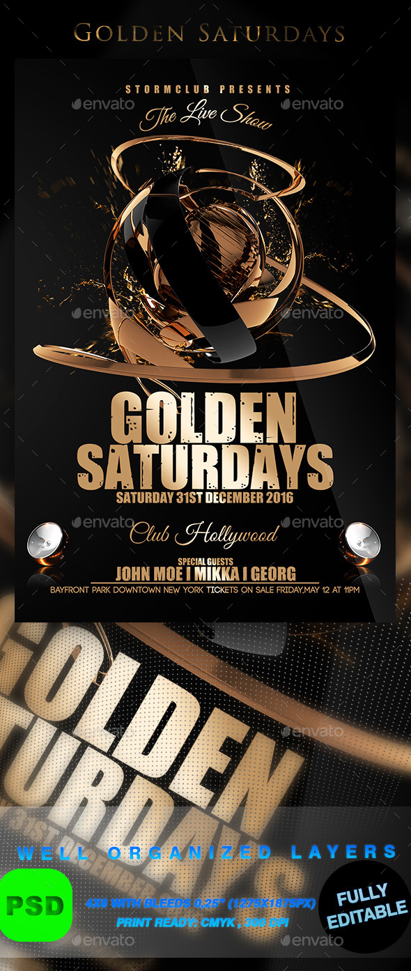 Golden Saturdays - Events Flyers