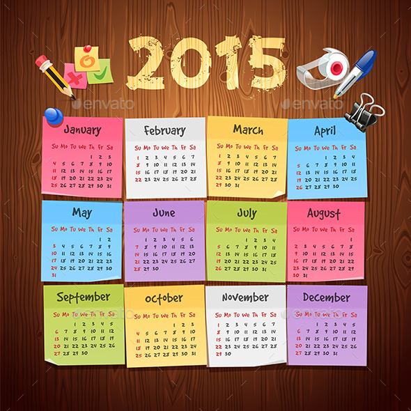 Office Stickers Calendar 2015 - Miscellaneous Conceptual