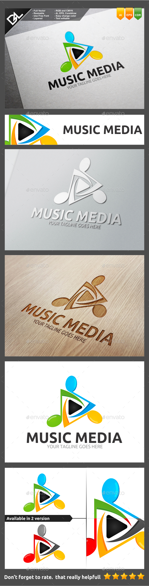Music Media - Objects Logo Templates