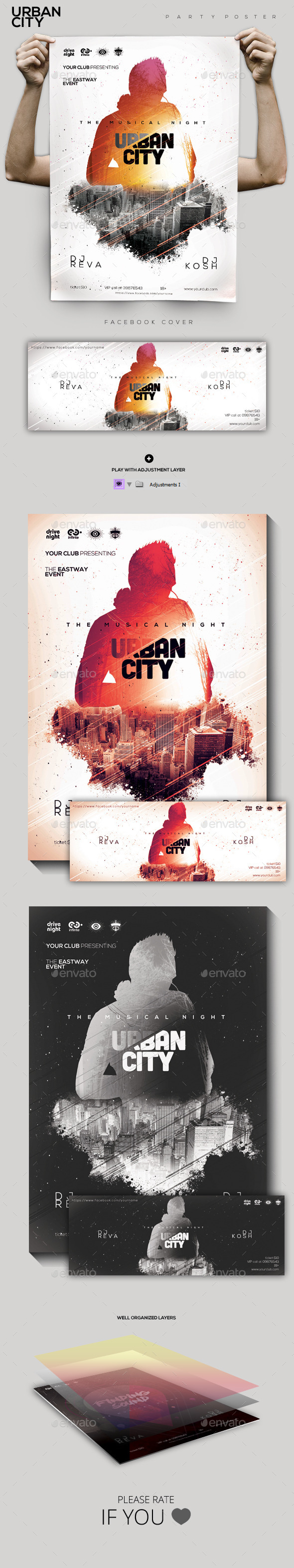 Urban City Party Flyer/Poster - Clubs & Parties Events