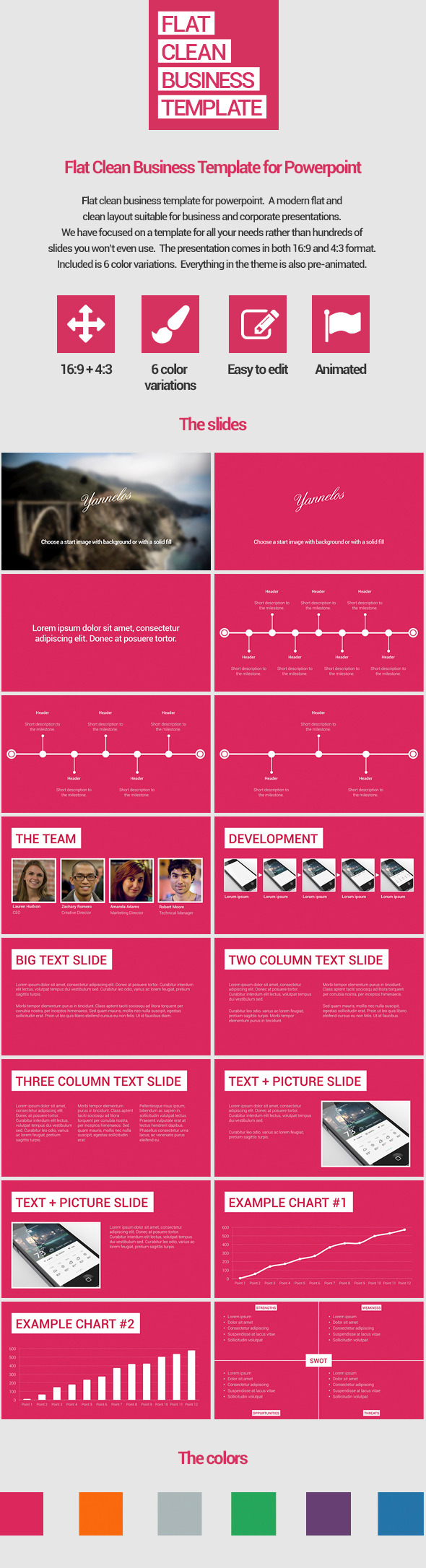 Flat Clean Business Template for Powerpoint - Business PowerPoint Templates