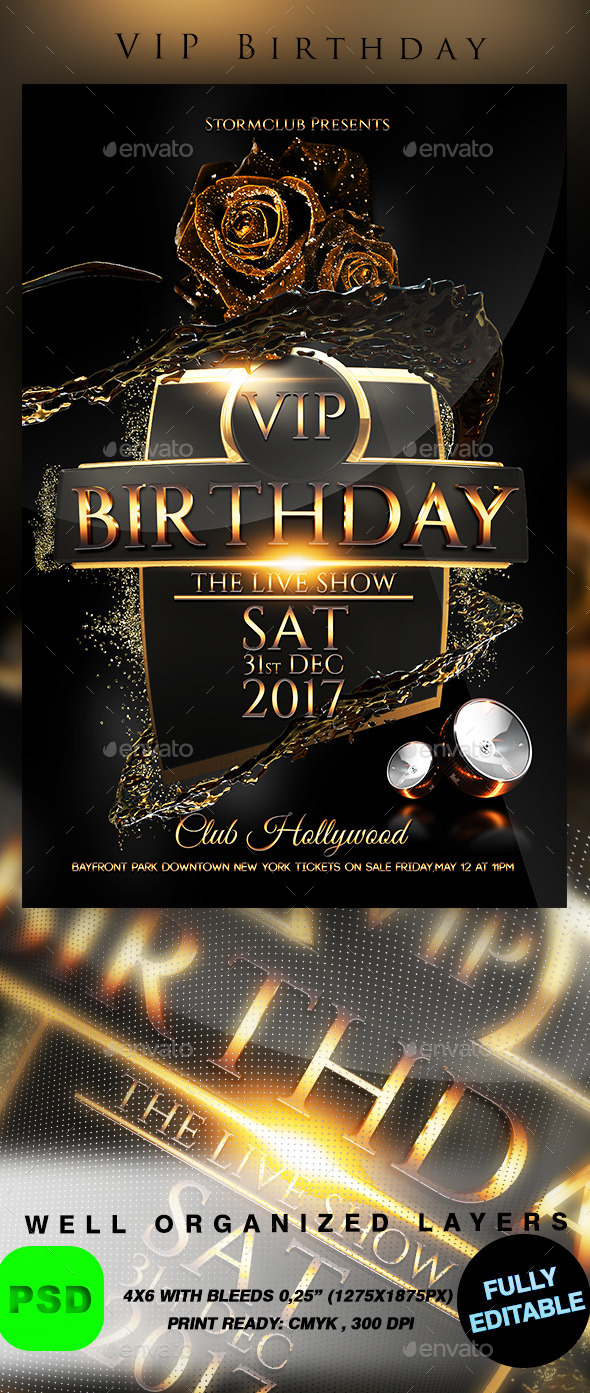 VIP Birthday - Events Flyers