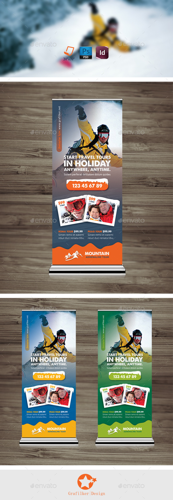 Winter Tour Roll-Up Templates - Signage Print Templates