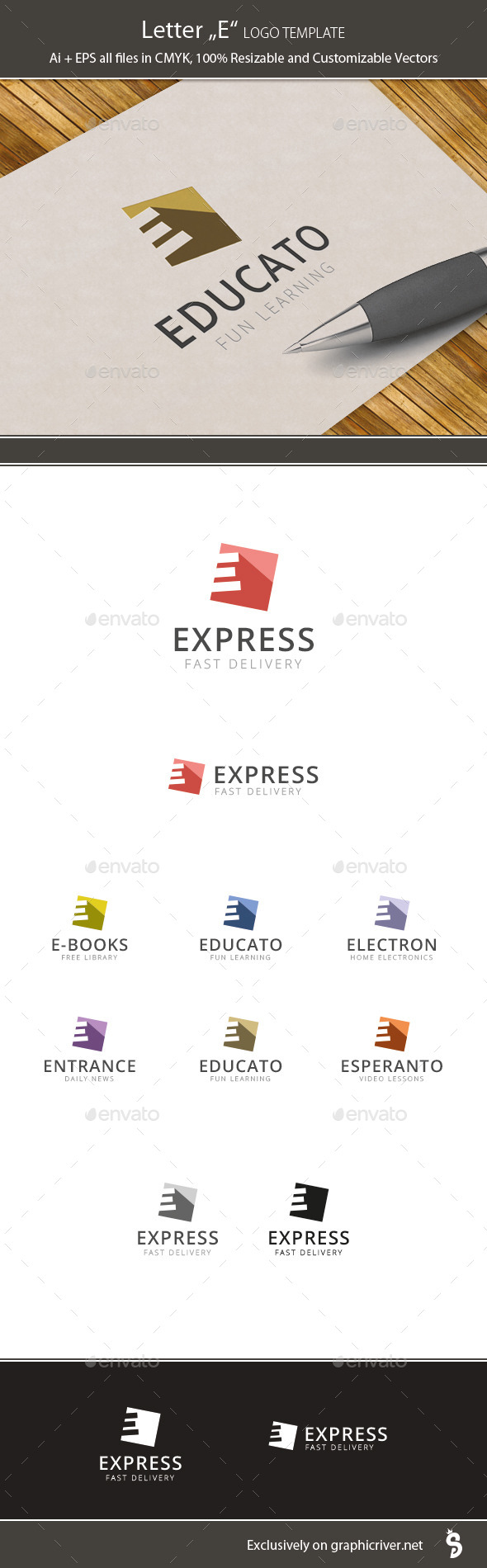 Letter "E" - Logo Template - Letters Logo Templates