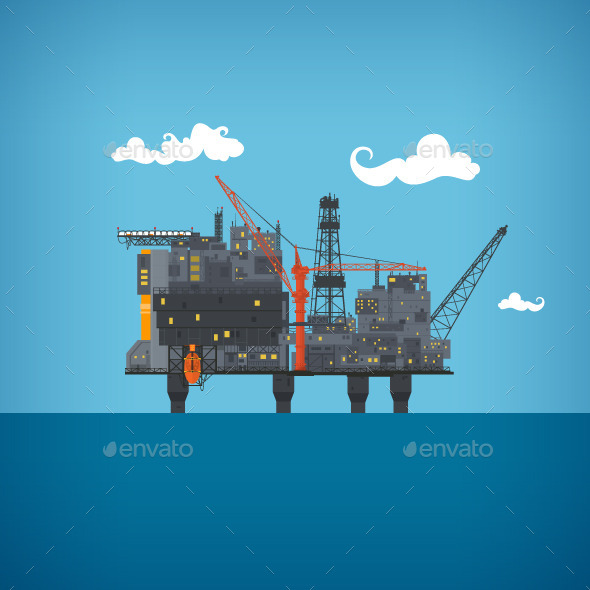 Sea Oil Platform - Industries Business