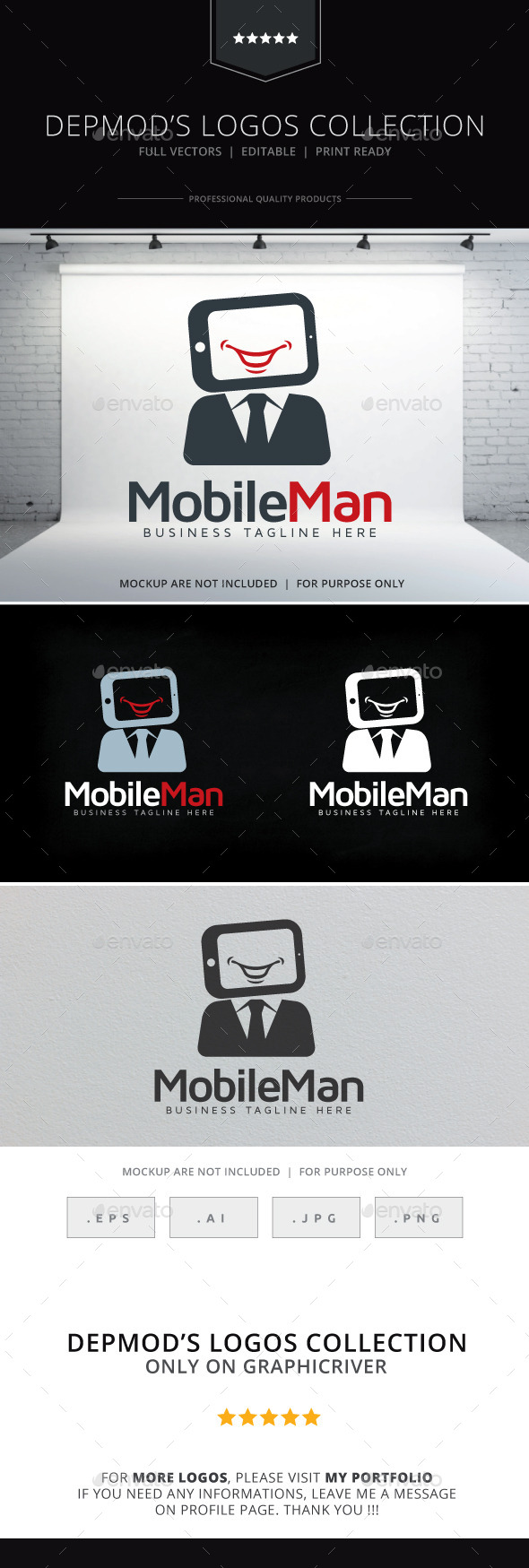 Mobile Man Logo - Humans Logo Templates