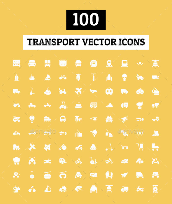 100 Transport Vector Icons - Icons