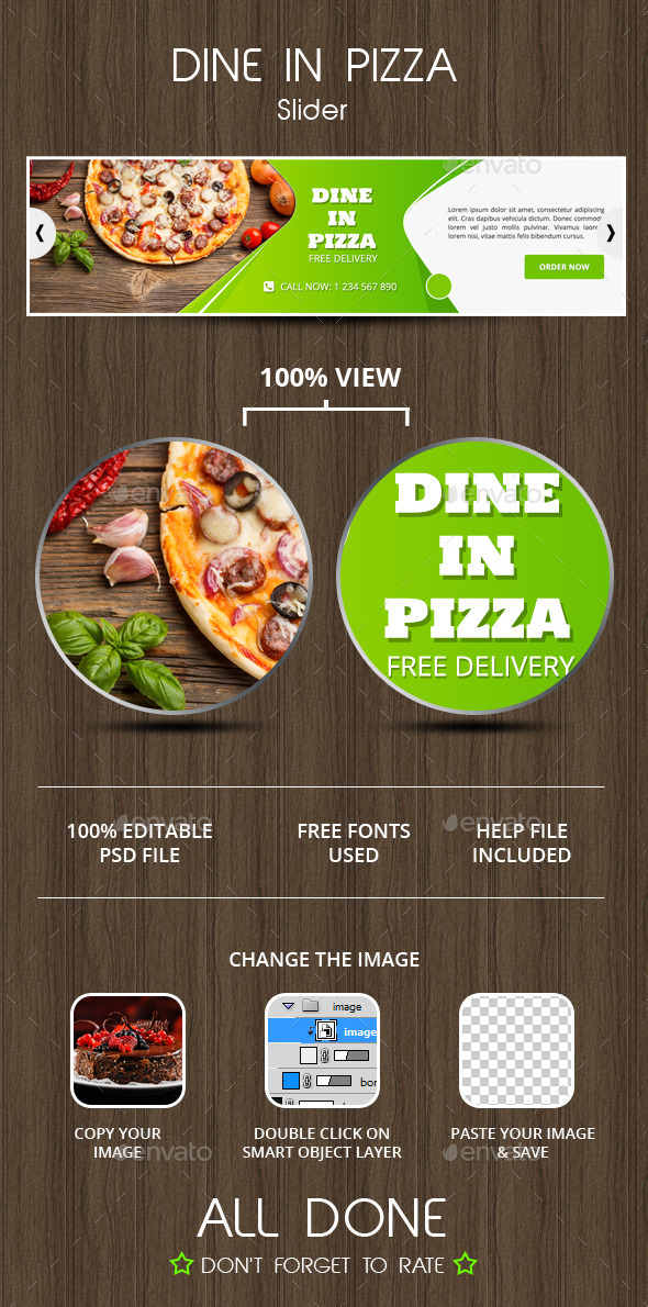 Dine In Pizza Slider - Sliders & Features Web Elements