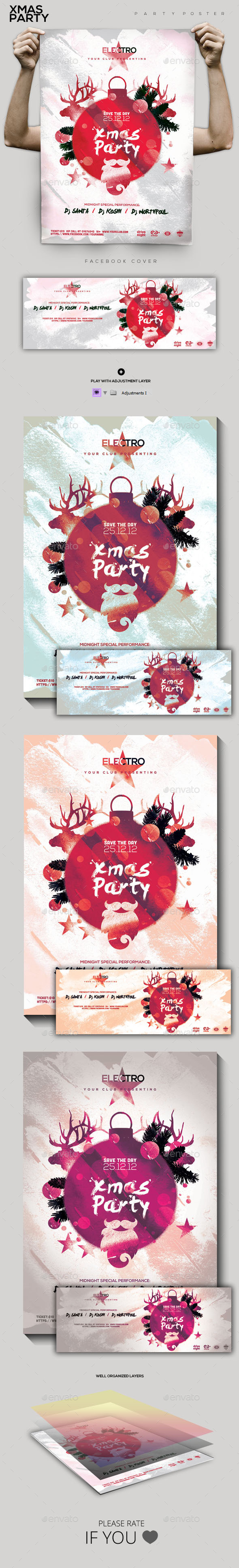 Xmas Night Party Flyer/Poster - Holidays Events