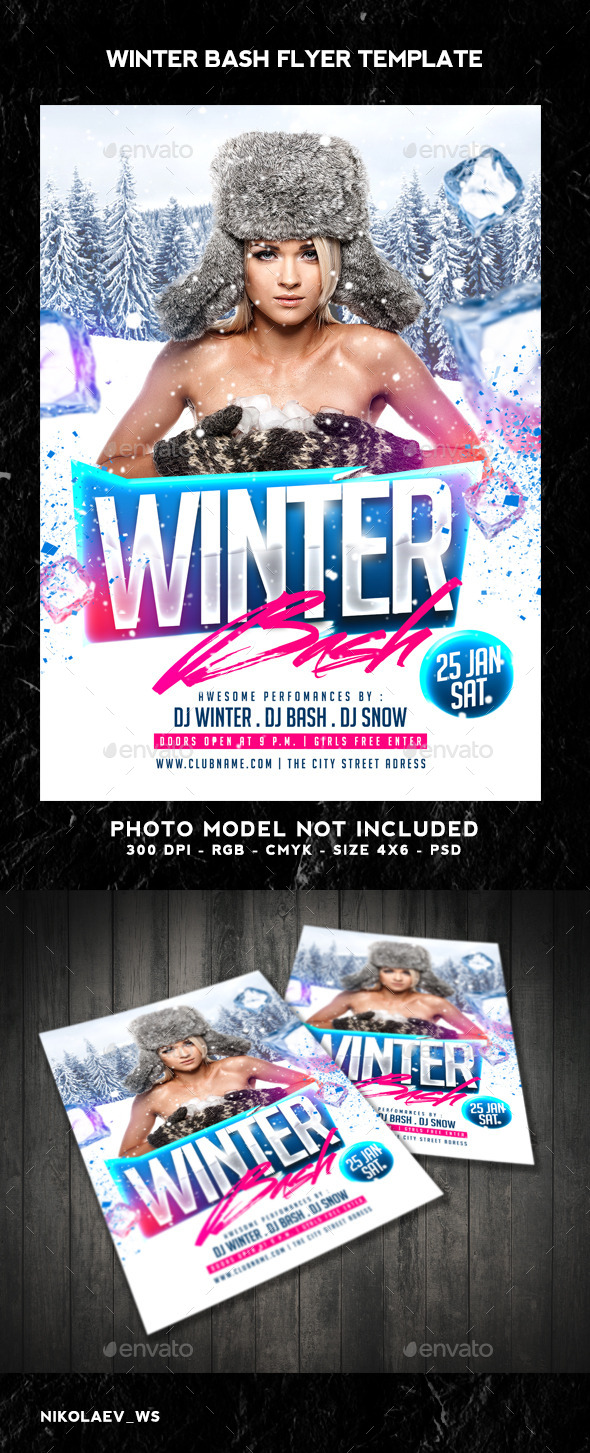 Winter Bash Flyer - Clubs & Parties Events