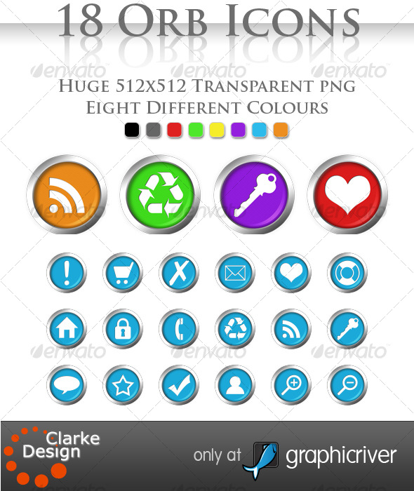 18 Orb Icons - Web Icons