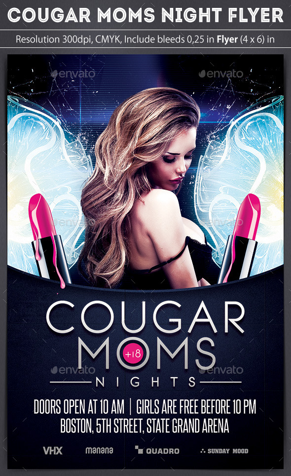 Cougar Moms Night Flyer - Clubs & Parties Events