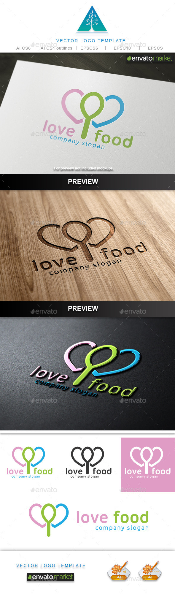 Love Food Logo - Food Logo Templates