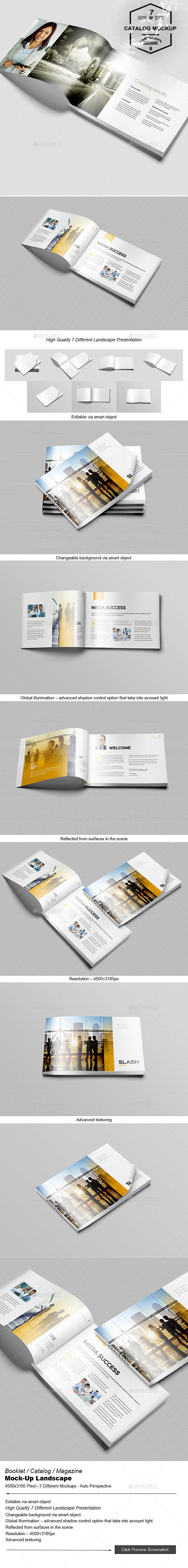 Booklet / Catalog / Magazine Mock-Up Landscape - Brochures Print
