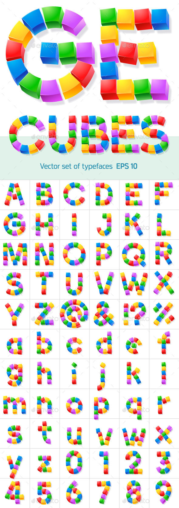 Alphabet of Children's Blocks - Decorative Symbols Decorative