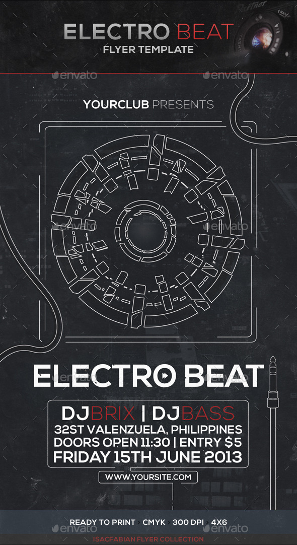Electro Beat Flyer Template - Clubs & Parties Events