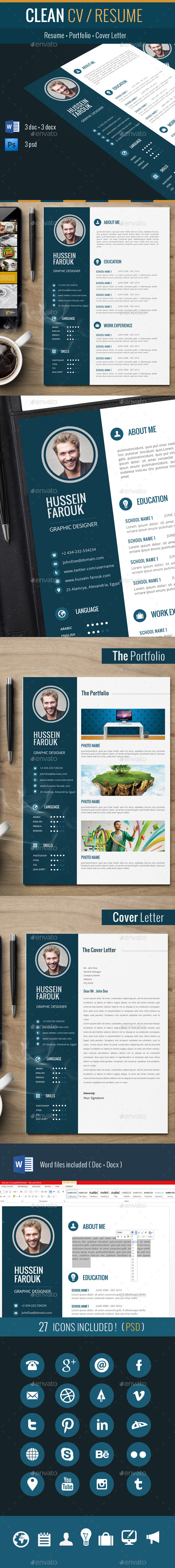 Clean Cv / Resume - Resumes Stationery