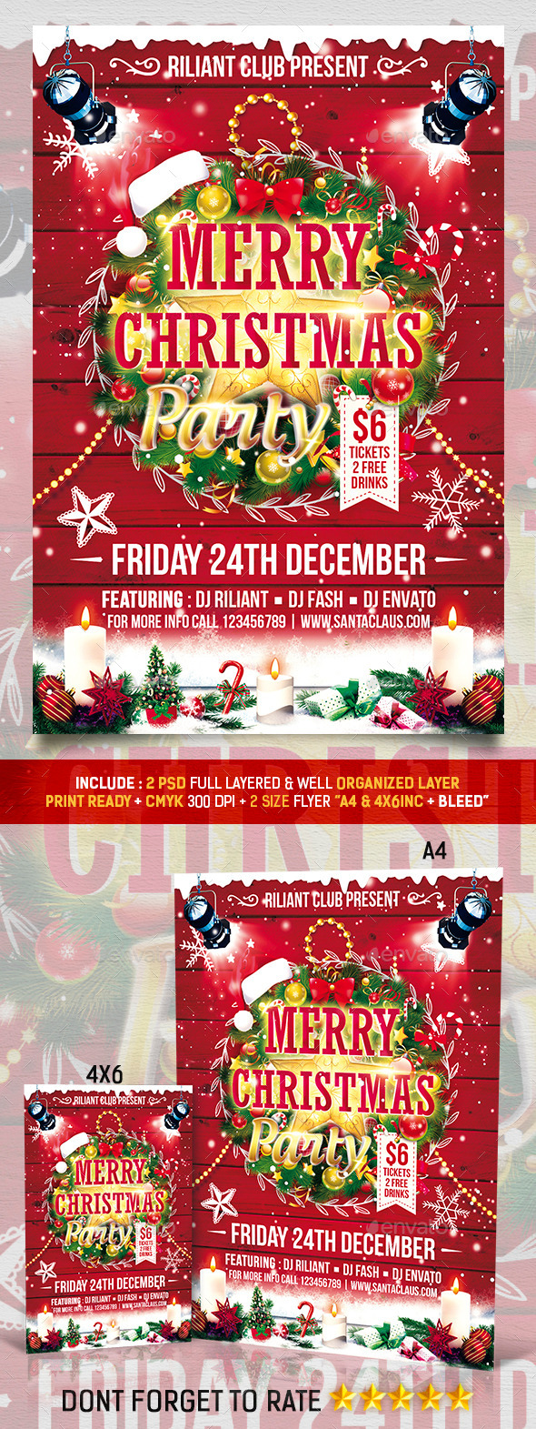Christmas Party Flyer Template - Holidays Events